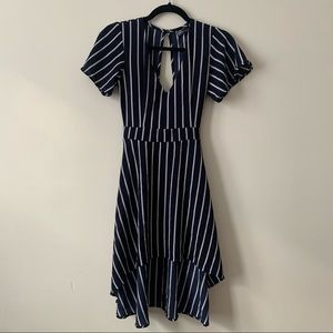 Navy and white stripped dress